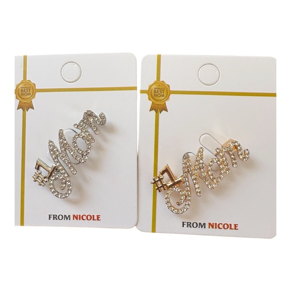 Jewelry - #1 Mom Brooch Silver or Gold Tone